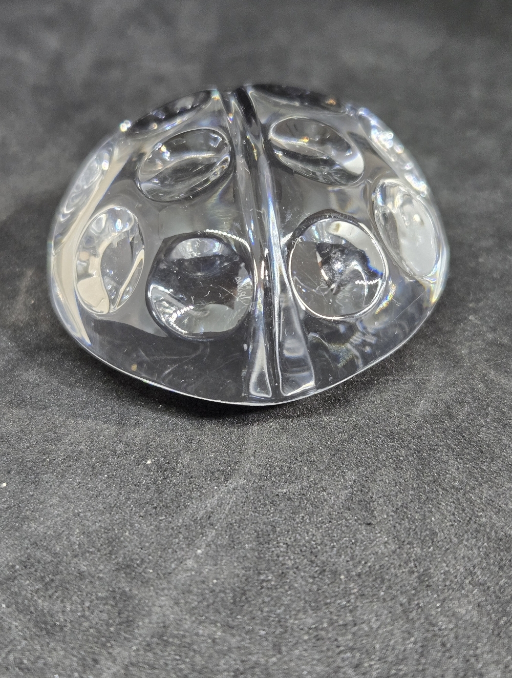 Val St. Lambert de Sousa Crystal Ladybug Paperweight